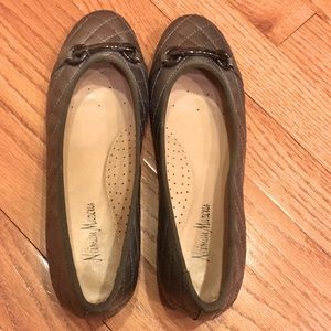 Neiman Marcus silver flats